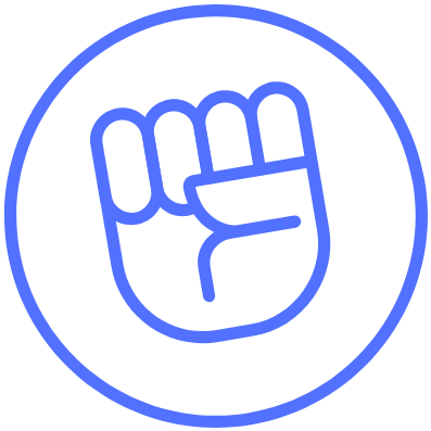 The Teacher Empowerment Project Logo - purple fist in circle